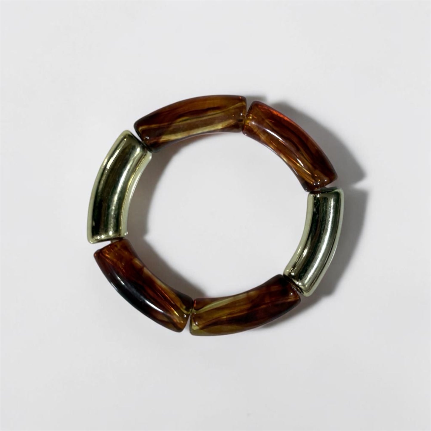 Retro Light Brown Symmetrical Resin Bracelet