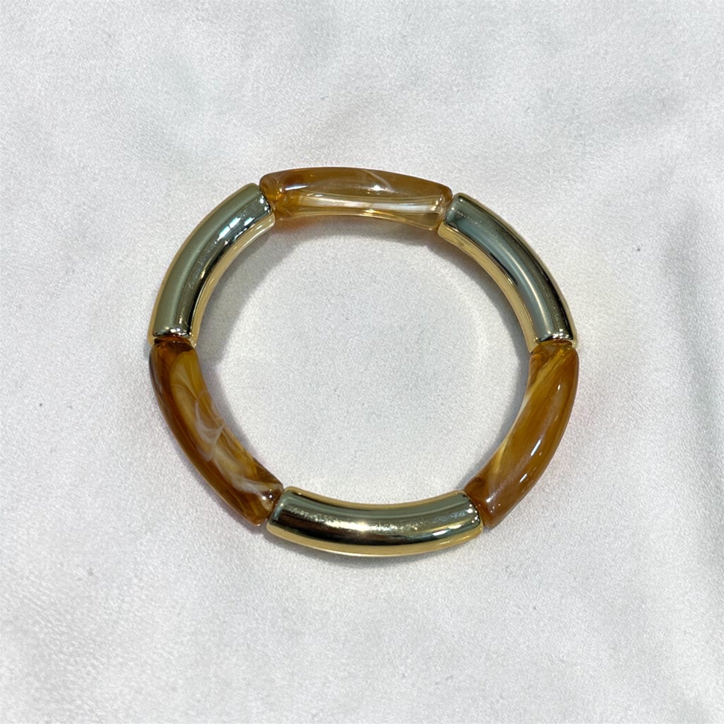 Retro Thin Light Brown Resin Bracelet