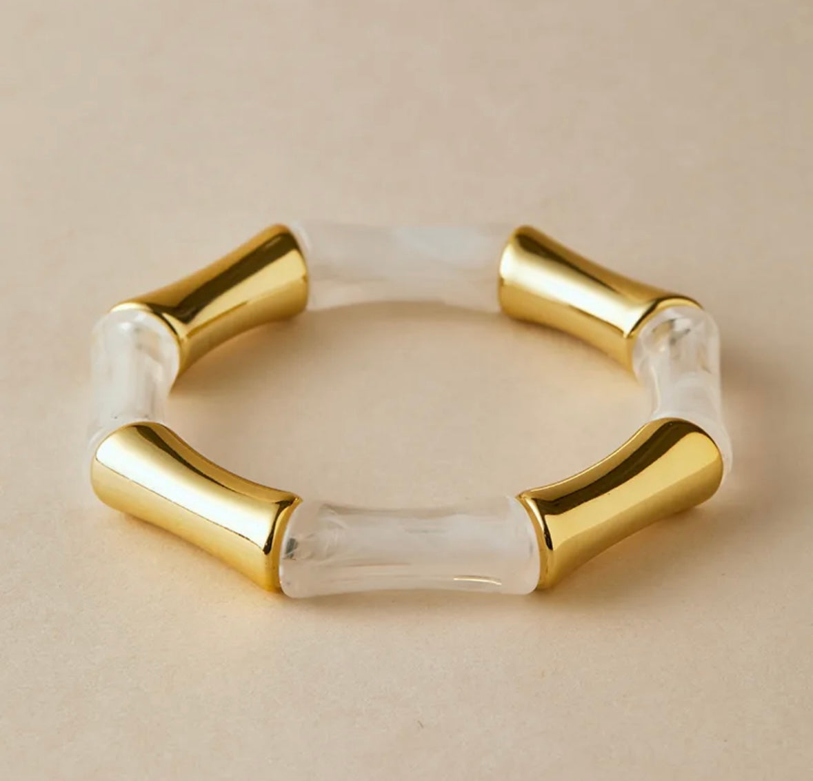 Transparent Gold Bamboo Bracelet