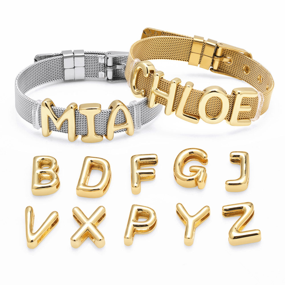 Custom Gold Letter Bracelets