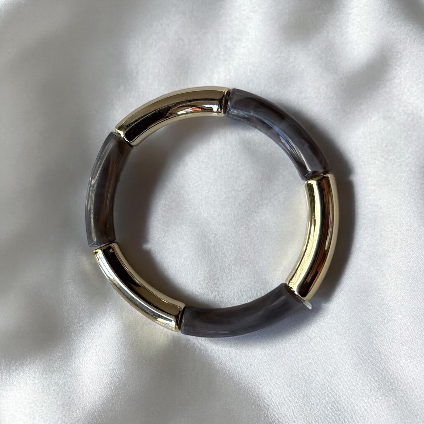 Retro Dark Grey Resin Bracelet