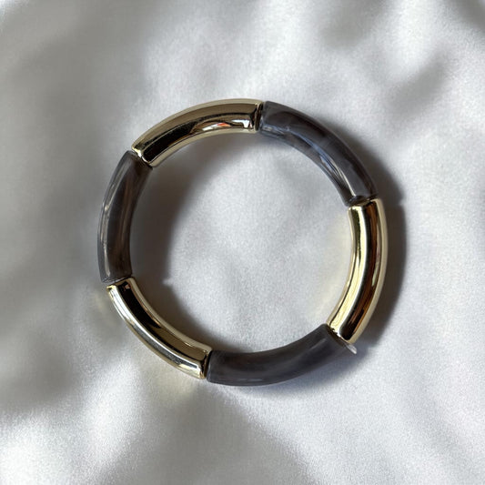 Retro Dark Grey Resin Bracelet