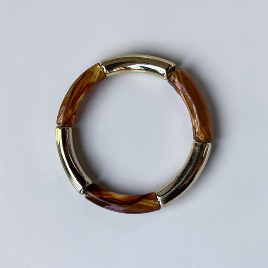Retro Thin Brown Resin Bracelet