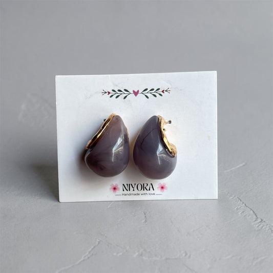 Smoky Teardrop Studs