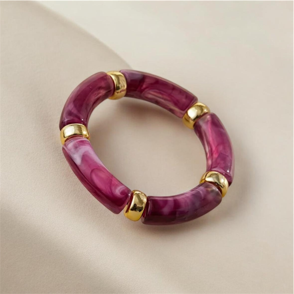 Retro Purple Resin Bracelet