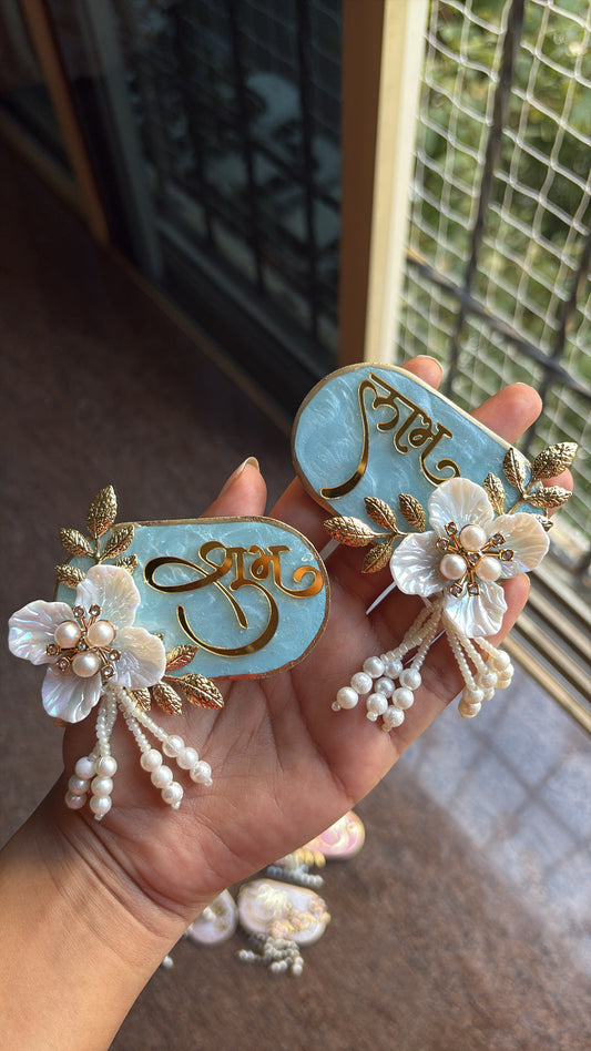 Light Blue stick-on Shubh Labh