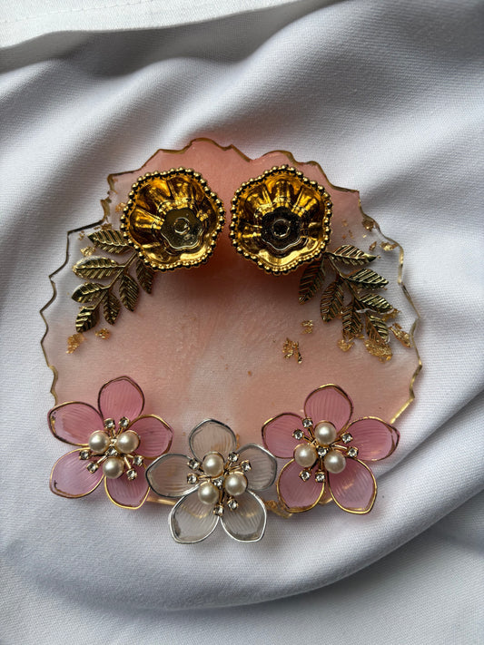 Pastel Pink 3 flower Thali