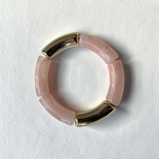 Retro Baby Pink Resin Bracelet