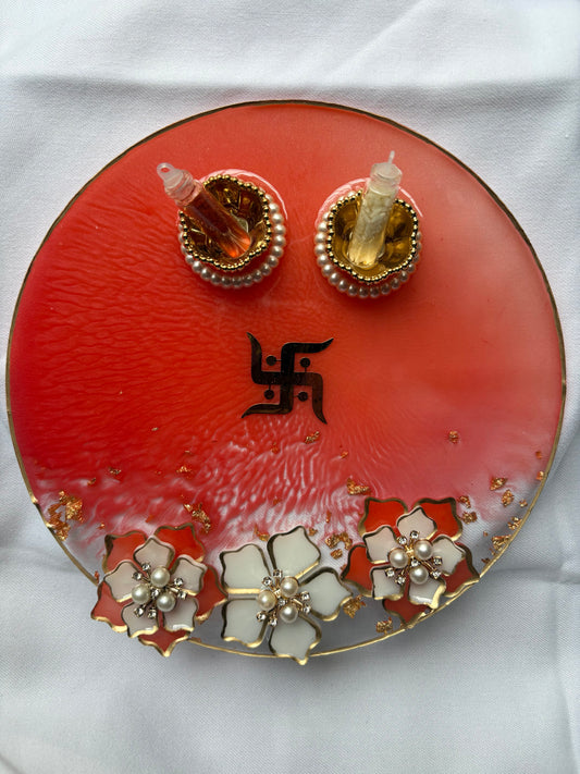 Crimson Swastik Thali