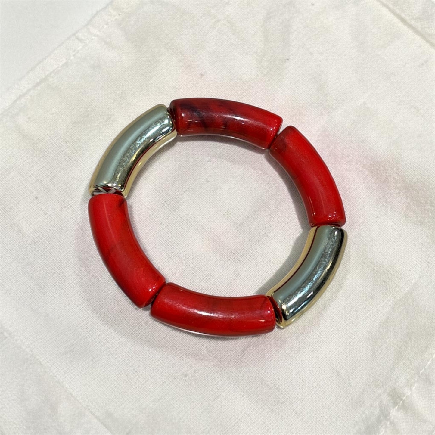 Retro Red Resin Bracelet