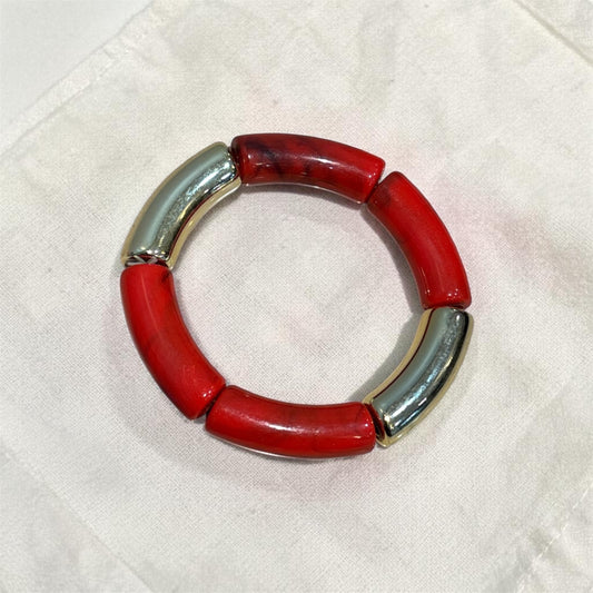 Retro Red Resin Bracelet