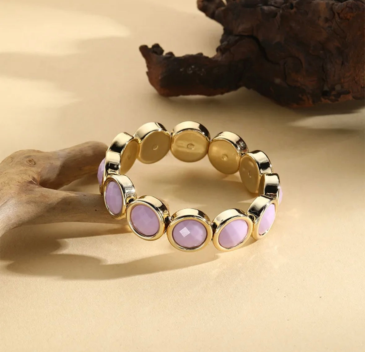 Purple Resin Geometric Bracelet