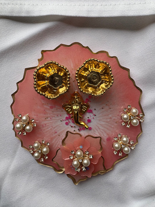 Glitter Pink Ganeshji Thali
