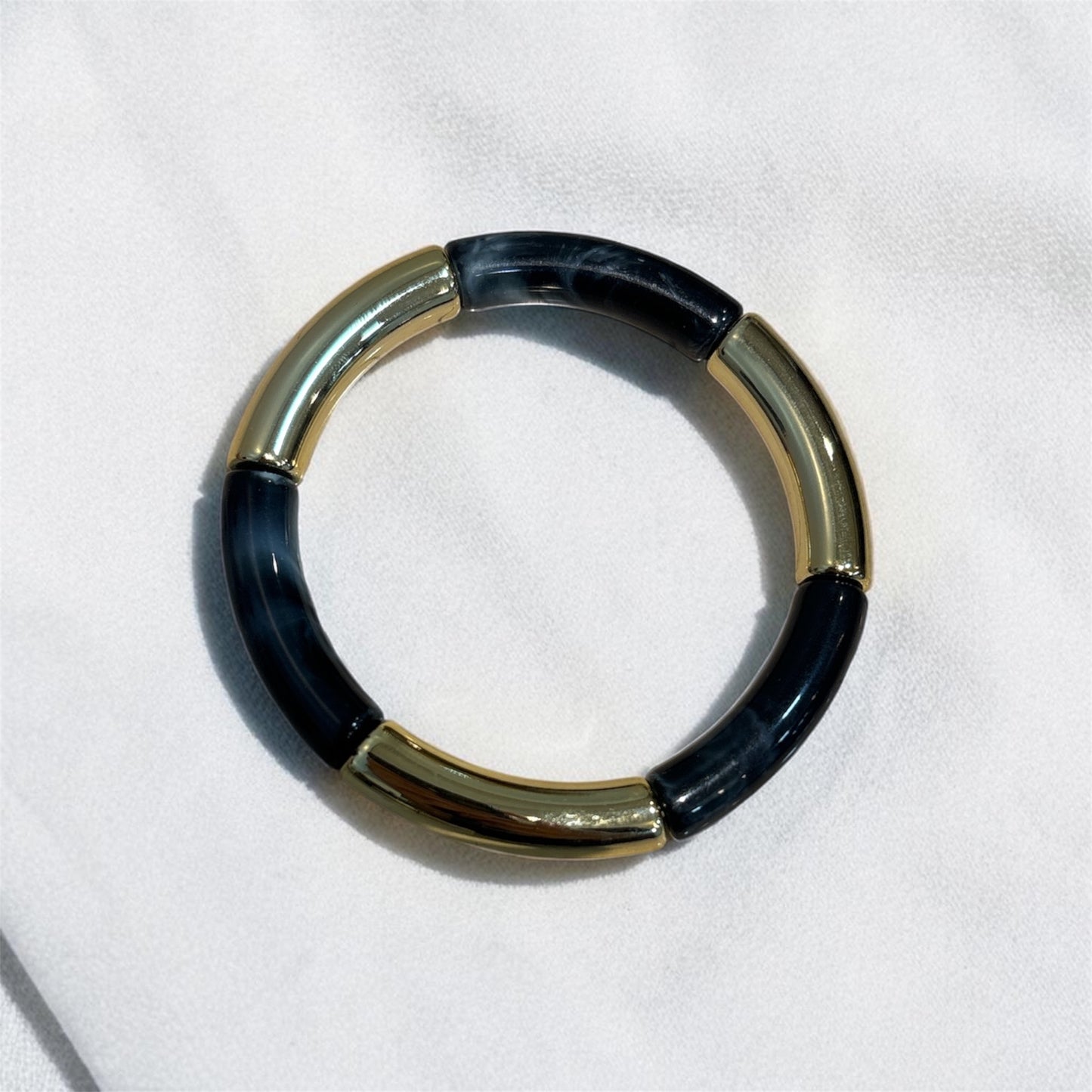 Retro Thin Black Resin Bracelet