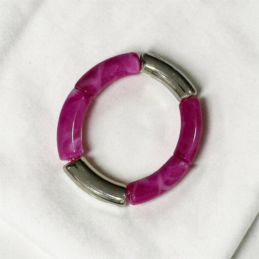 Retro Bright Pink Resin Bracelet