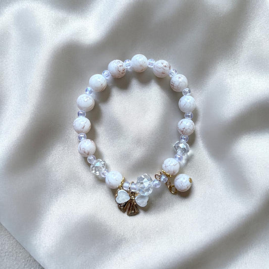 Crystal Clear Apple Charm Bracelet