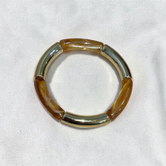 Retro Thin Light Brown Resin Bracelet