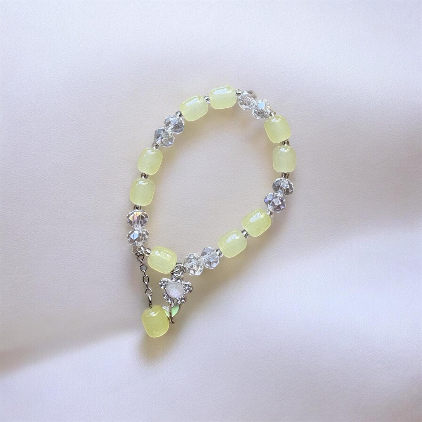 Sunflower Crystal Charm Bracelet