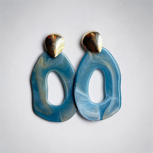Ocean Swirl Ring Drop Earrings