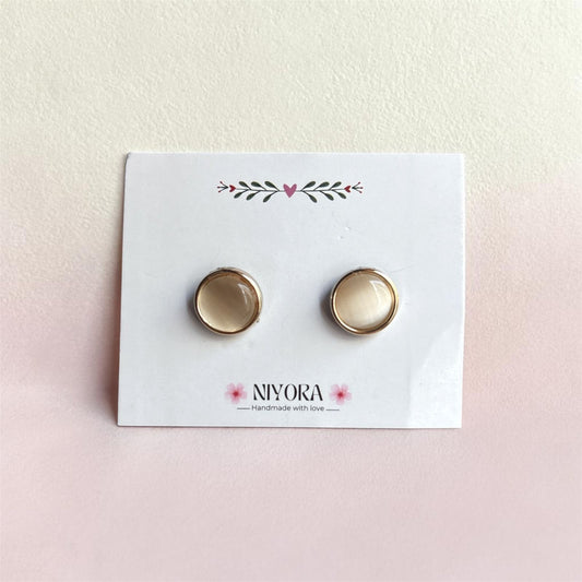 Cream Pearl Eye Studs