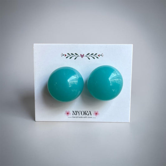 Teal Dome Studs