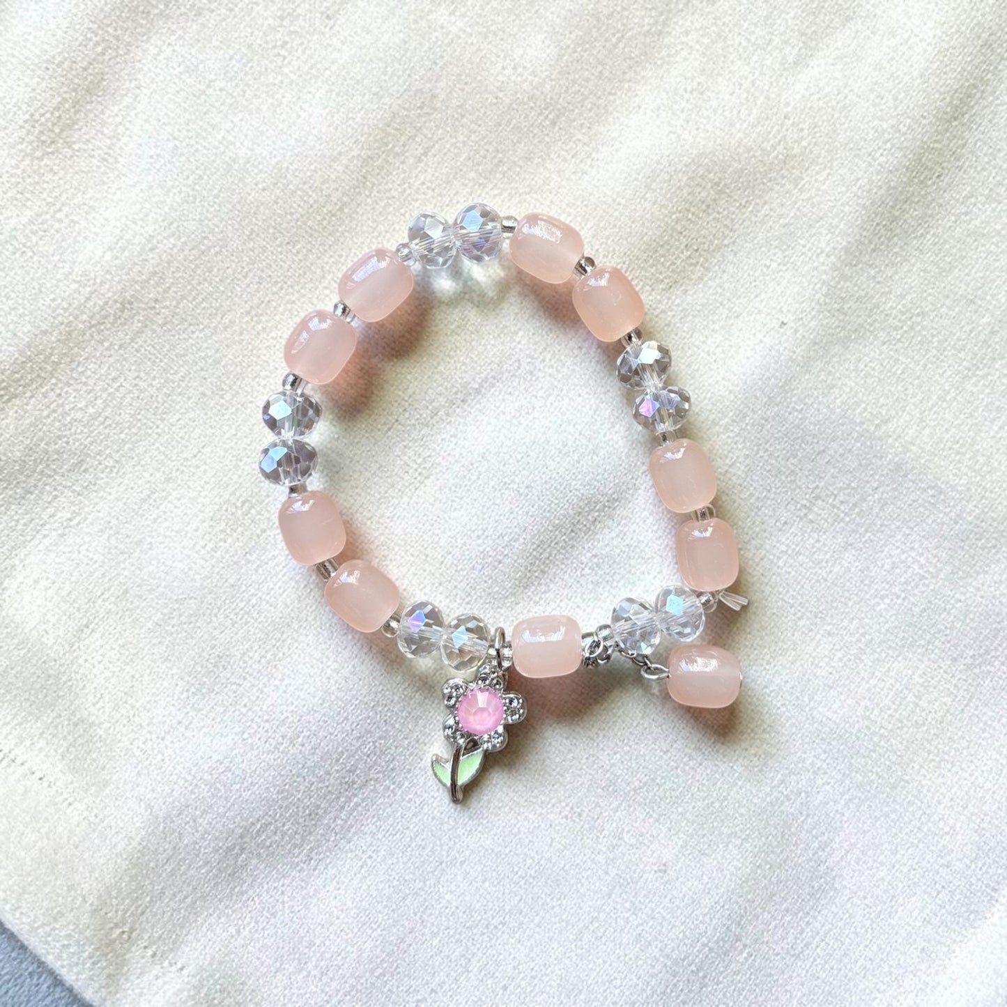 Blush Flower Charm Bracelet
