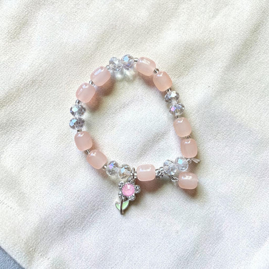 Blush Flower Charm Bracelet
