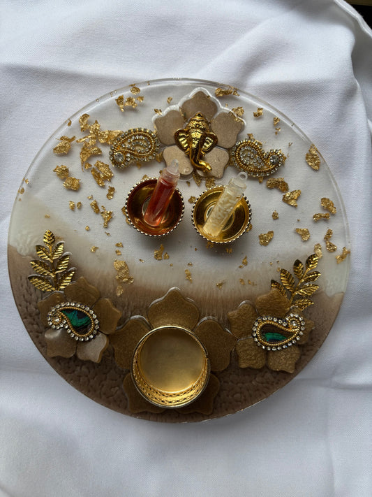 Premium Gold Puja Thali