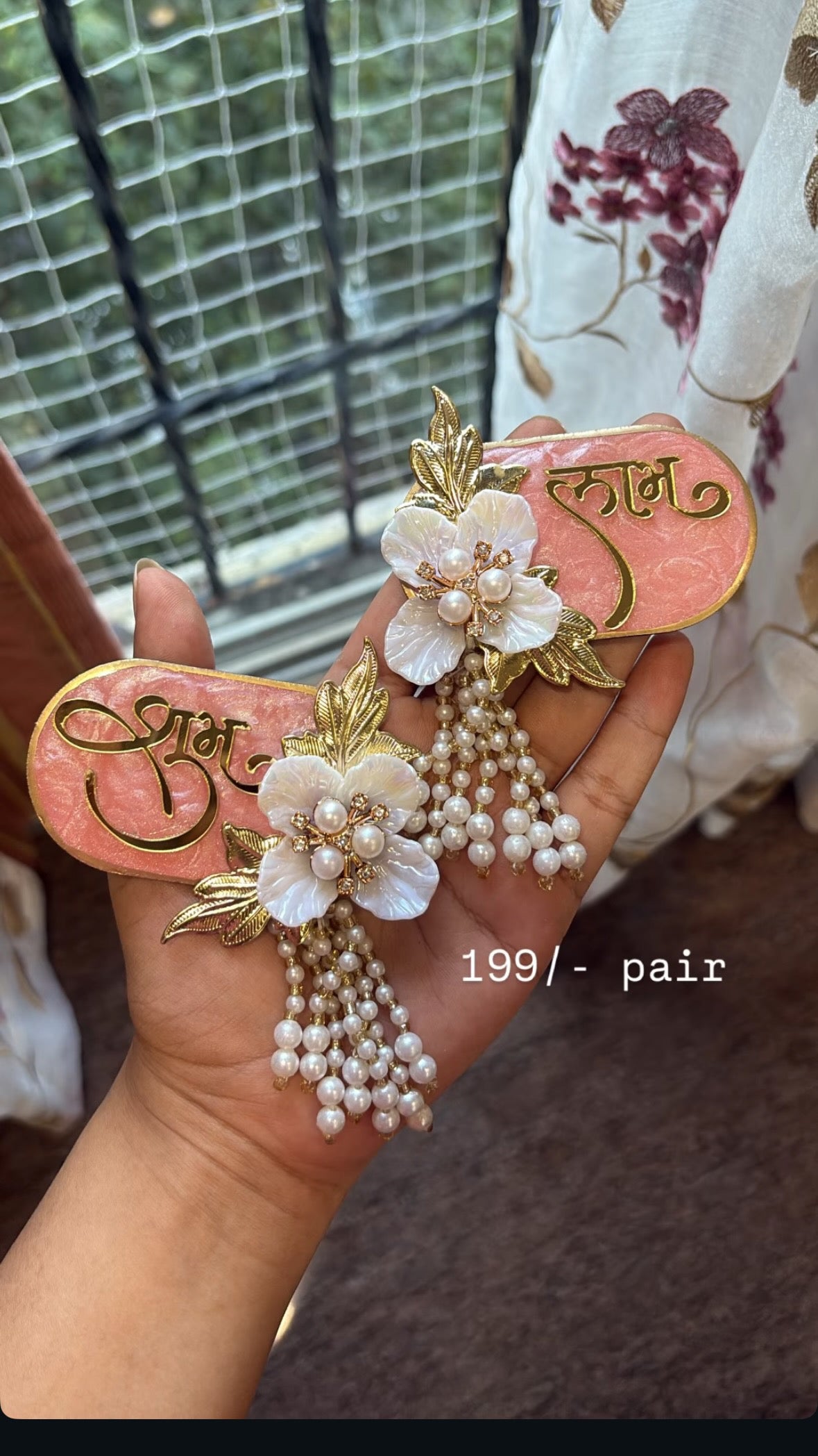 Pinkish orange Small Shubh Labh
