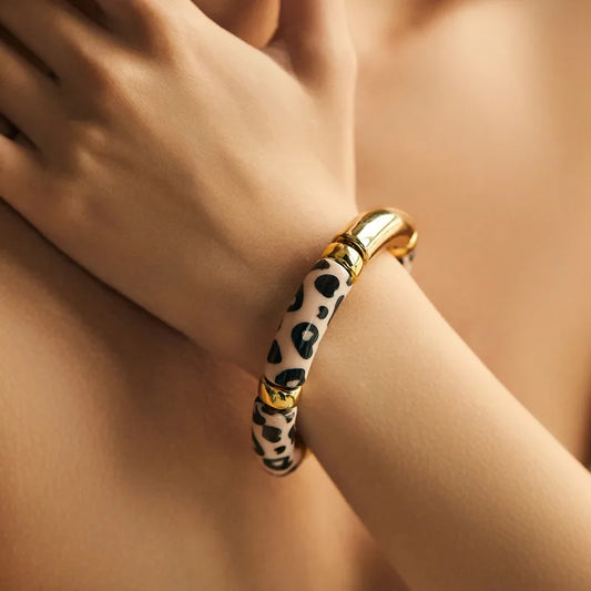 Cheetah Print Resin Bracelet