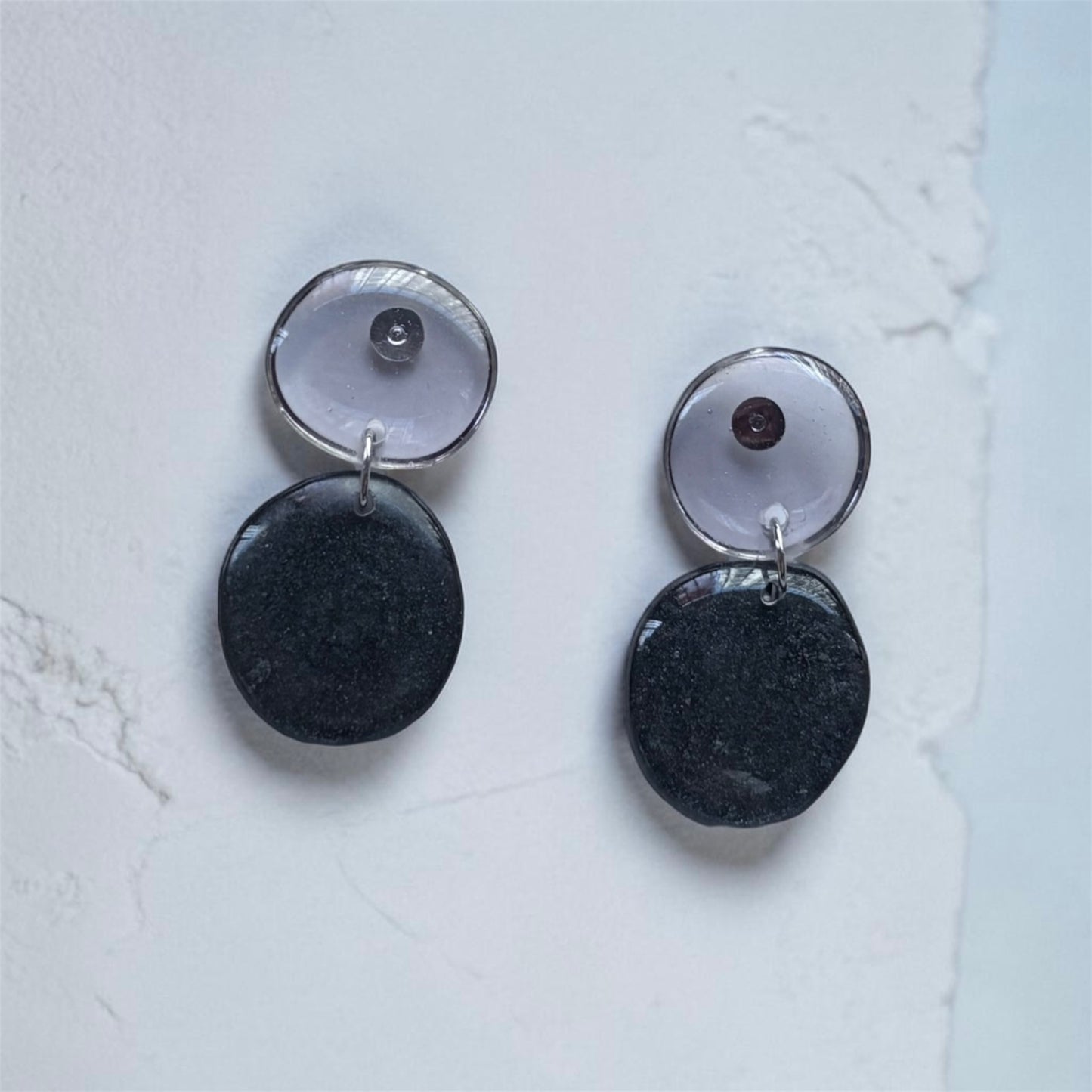 Midnight Pebble Drop Earrings