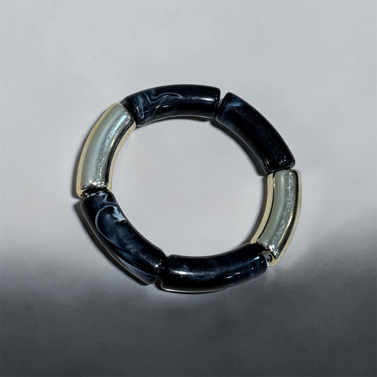Retro Black Symmetrical Resin Bracelet