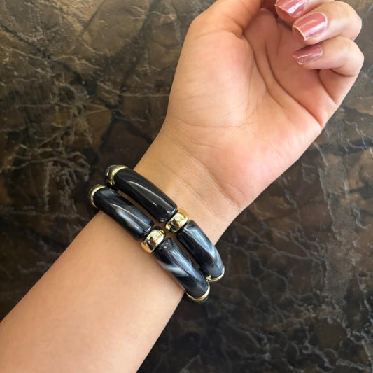 Retro Black Acrylic Bracelet