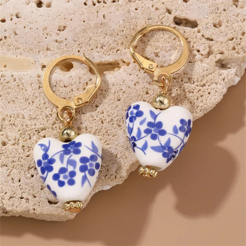 Floral Print Drop Earrings