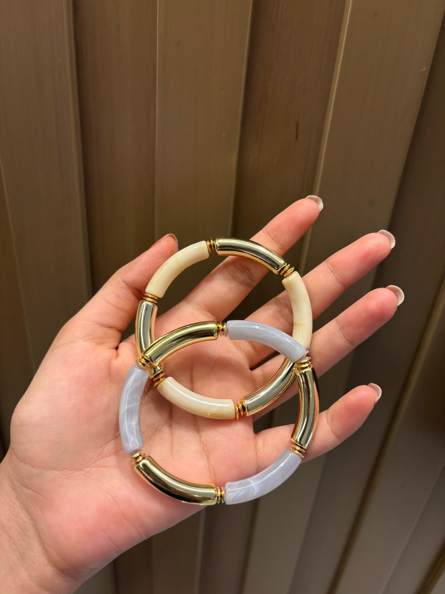 Retro Cream Acrylic Bracelet