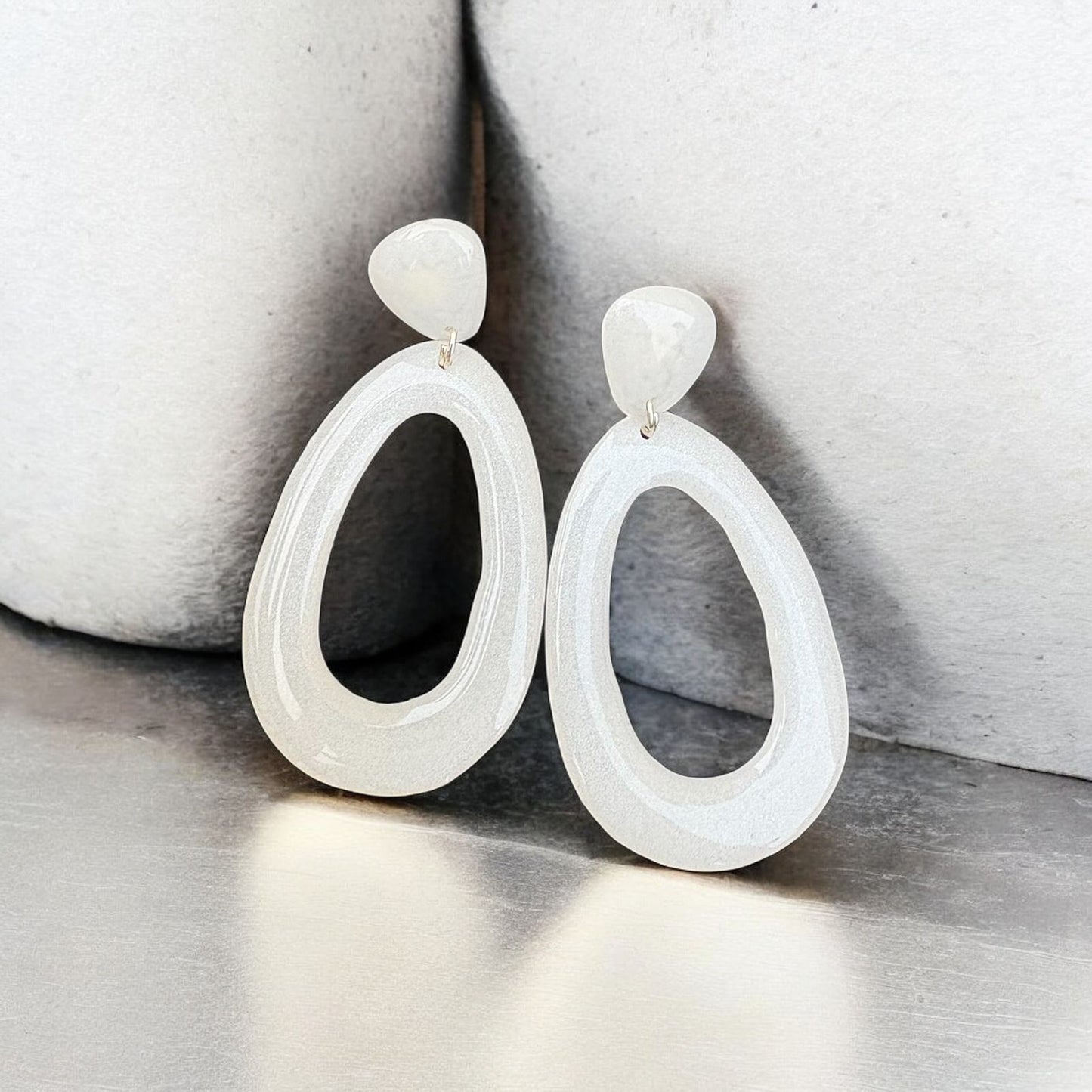 Handmade Resin Cloud Hoops