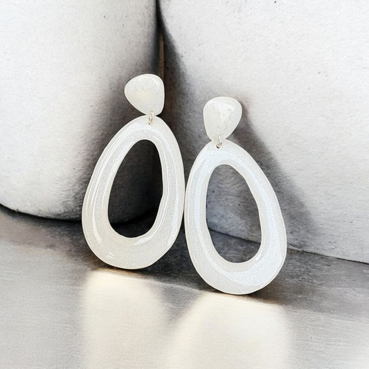 Handmade Resin Cloud Hoops